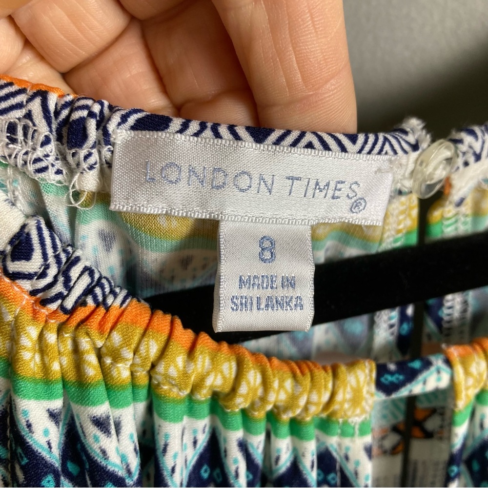 London Times maxi dress size 8 NWT Southwestern halter longline sleek Cleopatra - Picture 14 of 15